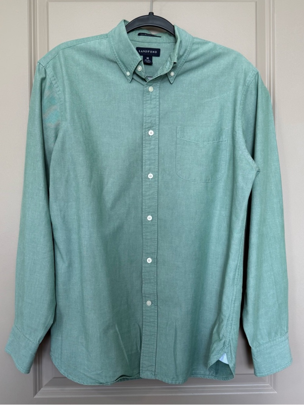 Lands' End Men's Light Green Oxford Shirt - Sail Rigger